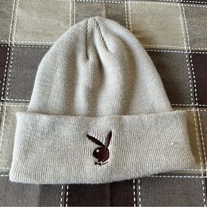 Playboy Bunny Cream Colored Unisex Beanie, One Size Fits Most